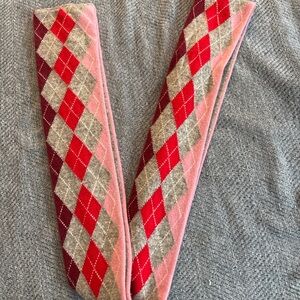 Y2K J.Crew Argyle Cashmere Blend Scarf Pink Gray Red - Like new